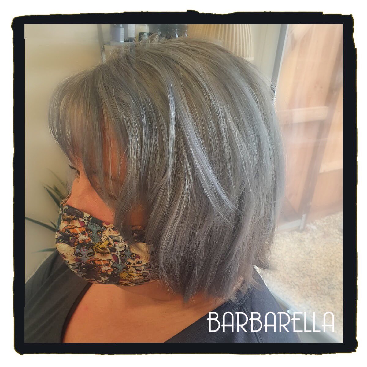 Lots of clients are embracing natural looks post lockdown. Here we are serving highlights refreshed and toned with a steel grey 💗#wella