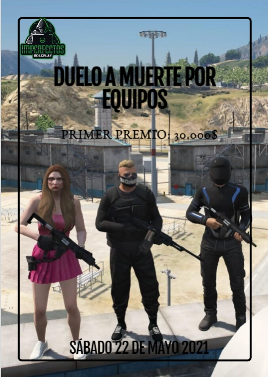 ElFInalRP's tweet photo. El Sábado 22 de Mayo se va a realizar un evento a muerte por equipos. En el recinto habilitado va a haber armas repartidas por todo el lugar y los equipos tendrán que ir buscándolas para poder defenderse, ganar a los contrincantes y poder conquistar los premios finales. https://t.co/RDV8ZjPwvK