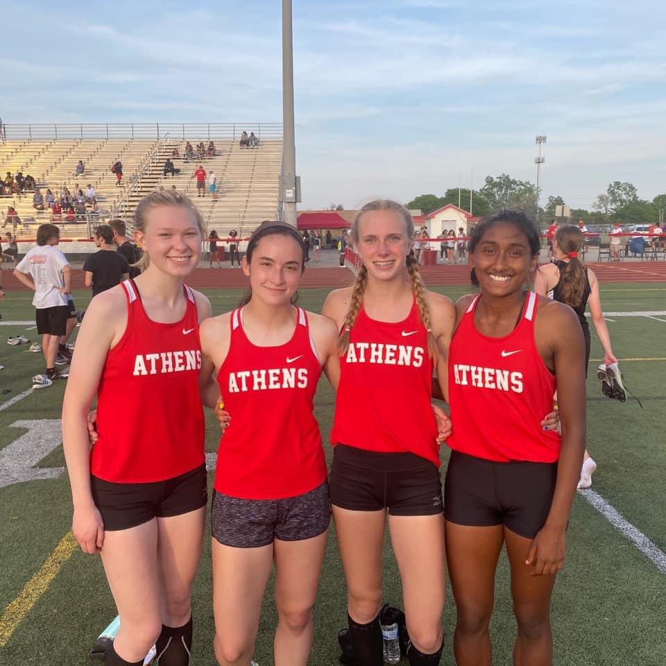 Erin Turnbach, Tristyn Phillips, Erin Swartz &amp; Shreya Kalyan-2021 Division 1 REGIONAL CHAMPIONS for 4x100 AND 4x200 Meter Relays. They captured a new school record in BOTH events &amp; are headed to the State Finals! #GoHawks❤️💛<a href="/TSD_Athletics/">TSDAthletics</a> <a href="/troy_athens/">Troy Athens High School</a> <a href="/AHS2021/">Class of 2021</a> <a href="/2022Athens/">Athens Class of 2022</a>