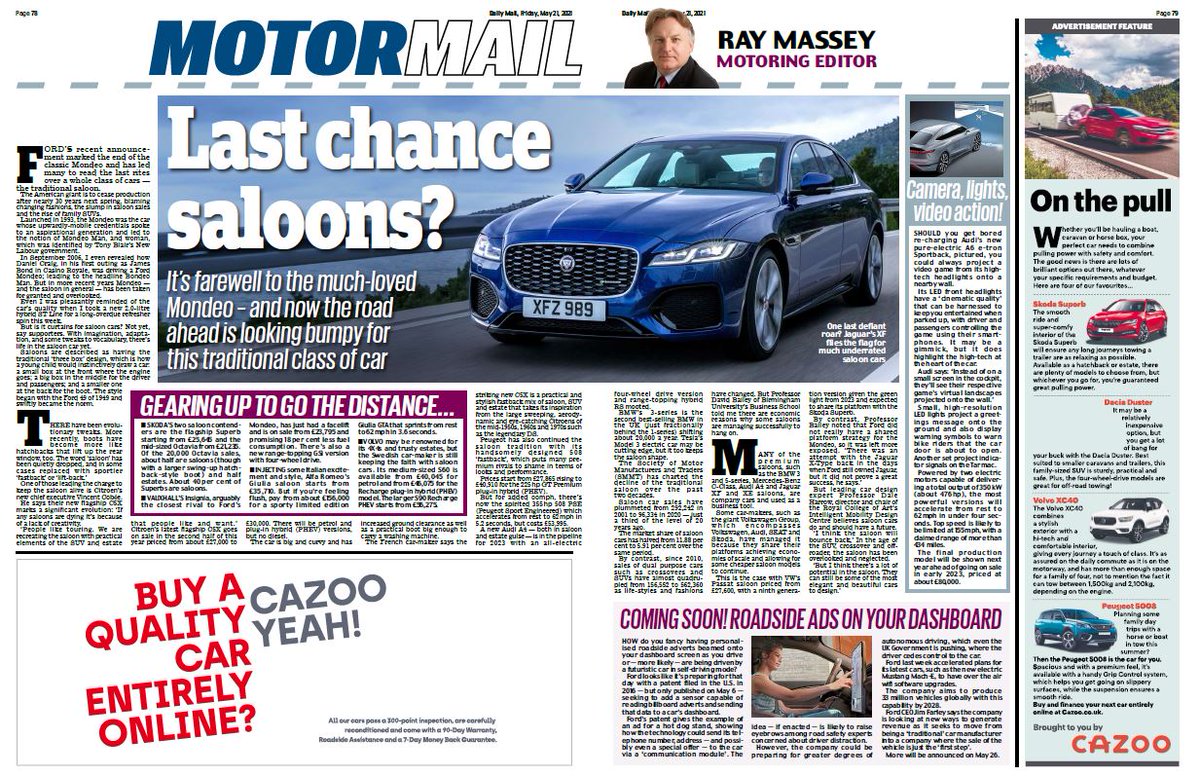 raymasseytweets's tweet photo. How @Skoda is keeping the saloon alive in the 21st Century. Read my #MOTORMAIL column @DailyMailUK @MailOnline . @SKODAUK @SKODAUK_Media #Skoda #Octavia #Superb @Pietro_Panarisi @SkodaIRL
#lifestyle #design #bounceback
Click: https://t.co/INMkoXrEqQ via
@ThisIsMoney https://t.co/R3EsQkNjGW