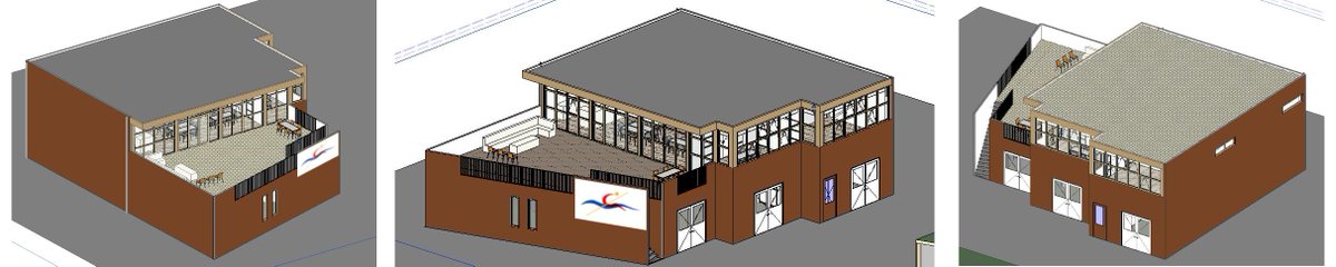 De plannen voor ons clubhuis beginnen eindelijk meer vorm te krijgen. Dit is een voorlopige schets van ons clubhuis dat we hopelijk in 2022 kunnen realiseren.