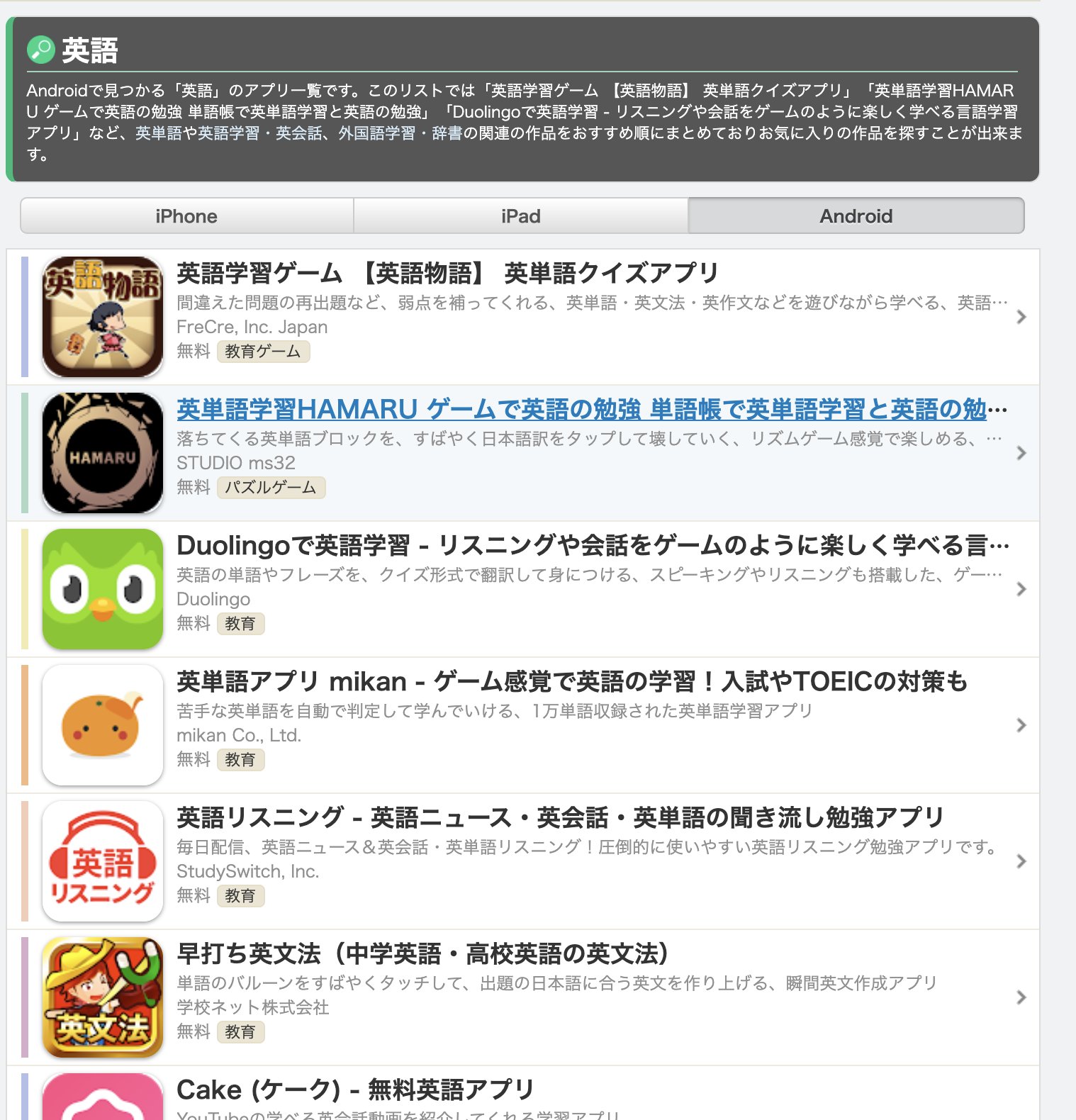 ゴン氏 英語物語の開発者 ふと Googleplayで英語で 検索してみたら 英語物語が一位になってた うれしみ 皆様のおかげであります 明日も楽しく成長しよぉー