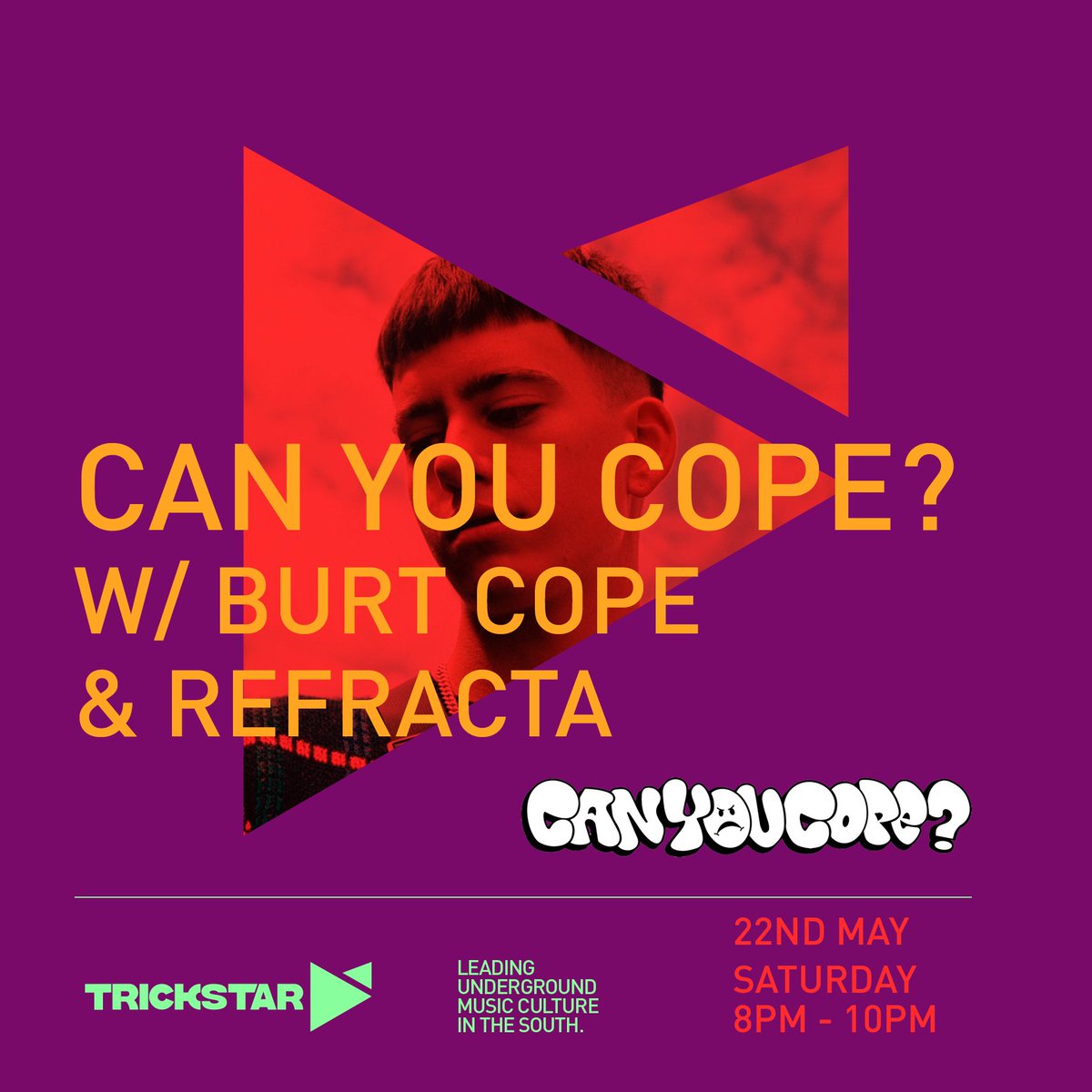 Burt Cope (@burt_cope) on Twitter photo Tonight you can catch me over on <a href="/trickstarradio/">Trickstar Radio</a> for our Can You Cope? takeover ๐คฉ๐ก our special guest is Refracta so make sure you lock in! 8-10pmโก๏ธ Tonight you can catch me over on <a href="/trickstarradio/">Trickstar Radio</a> for our Can You Cope? takeover ๐คฉ๐ก our special guest is Refracta so make sure you lock in! 8-10pmโก๏ธ