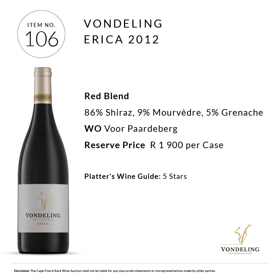 .<a href="/VondelingWines/">Vondeling Wines</a> sold for R4000 for 2-case lot of 6 wines