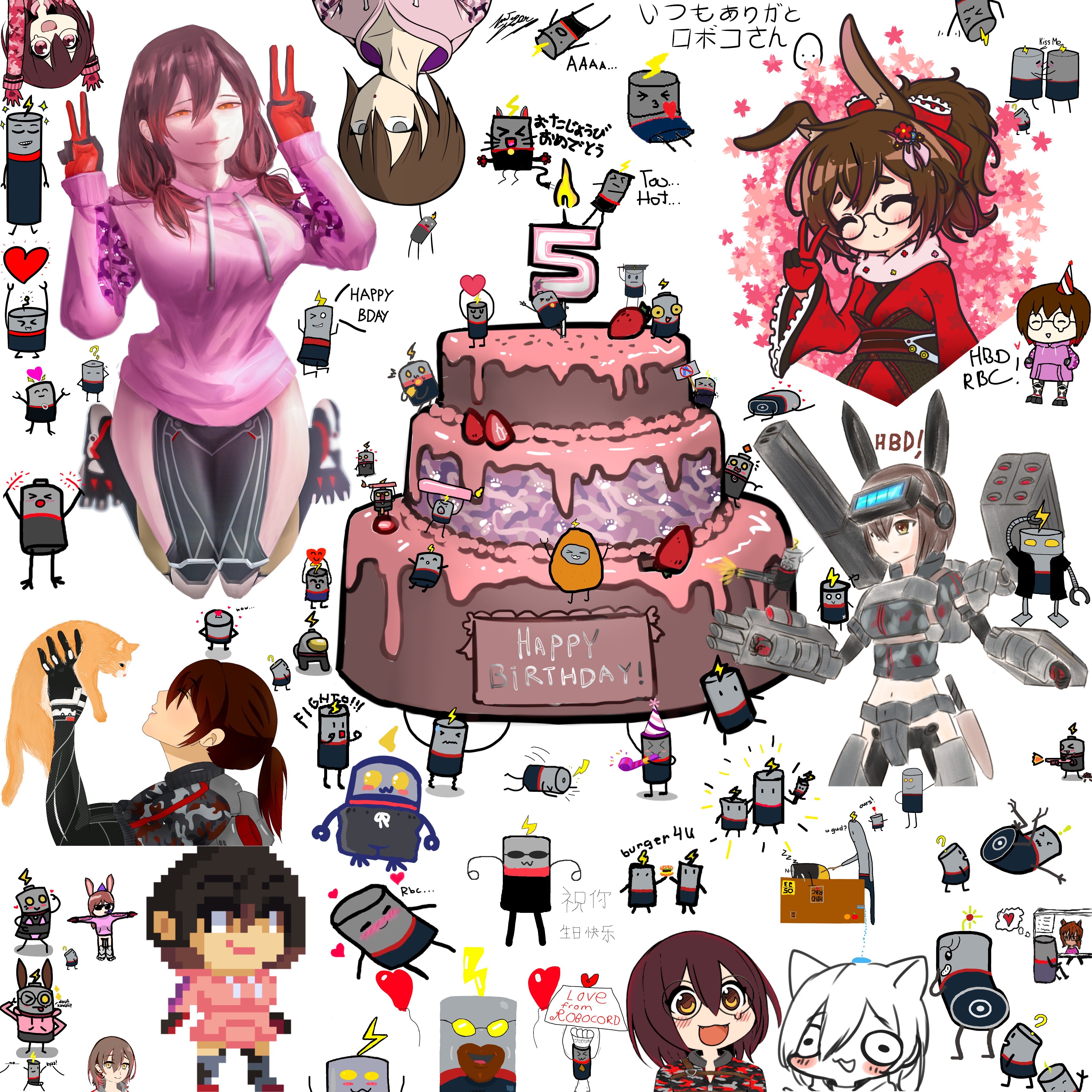 Steven H ろぼさー Roboco Happy Birthday The Overseas Robosa Discord Worked Together To Make This Fanart For Your 5th Birthday ロボ子さん5歳のお 誕生日おめでとうございます 海外ろぼさーたちが誕生日プレセントにイラストを作りました ロボ子