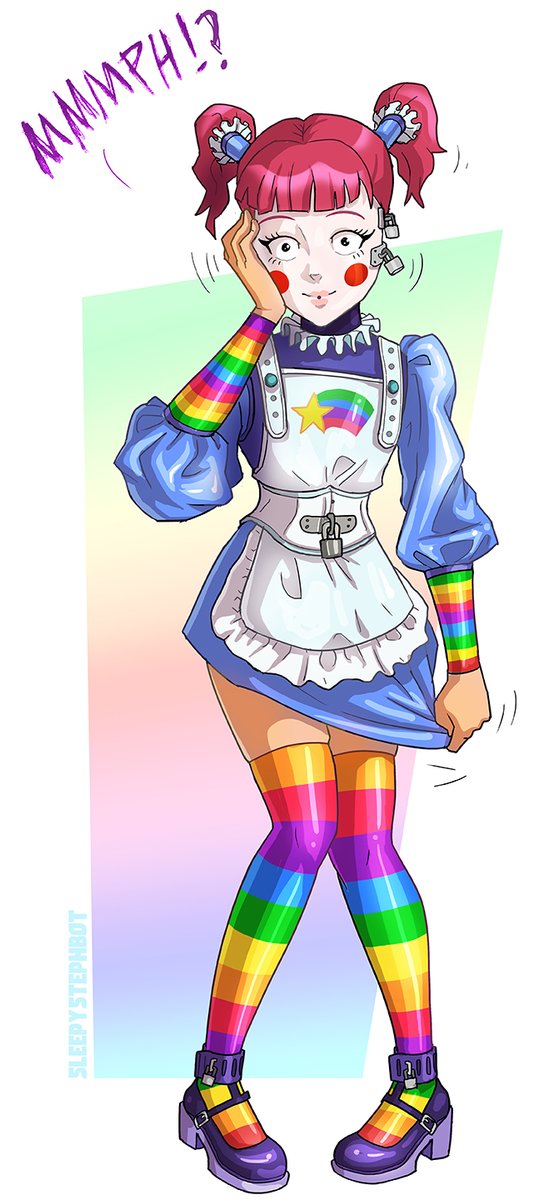 Look at this cute little shiny dolly I found~! What funny dances she does! 

She sure makes some strange sounds though, hrmmm...