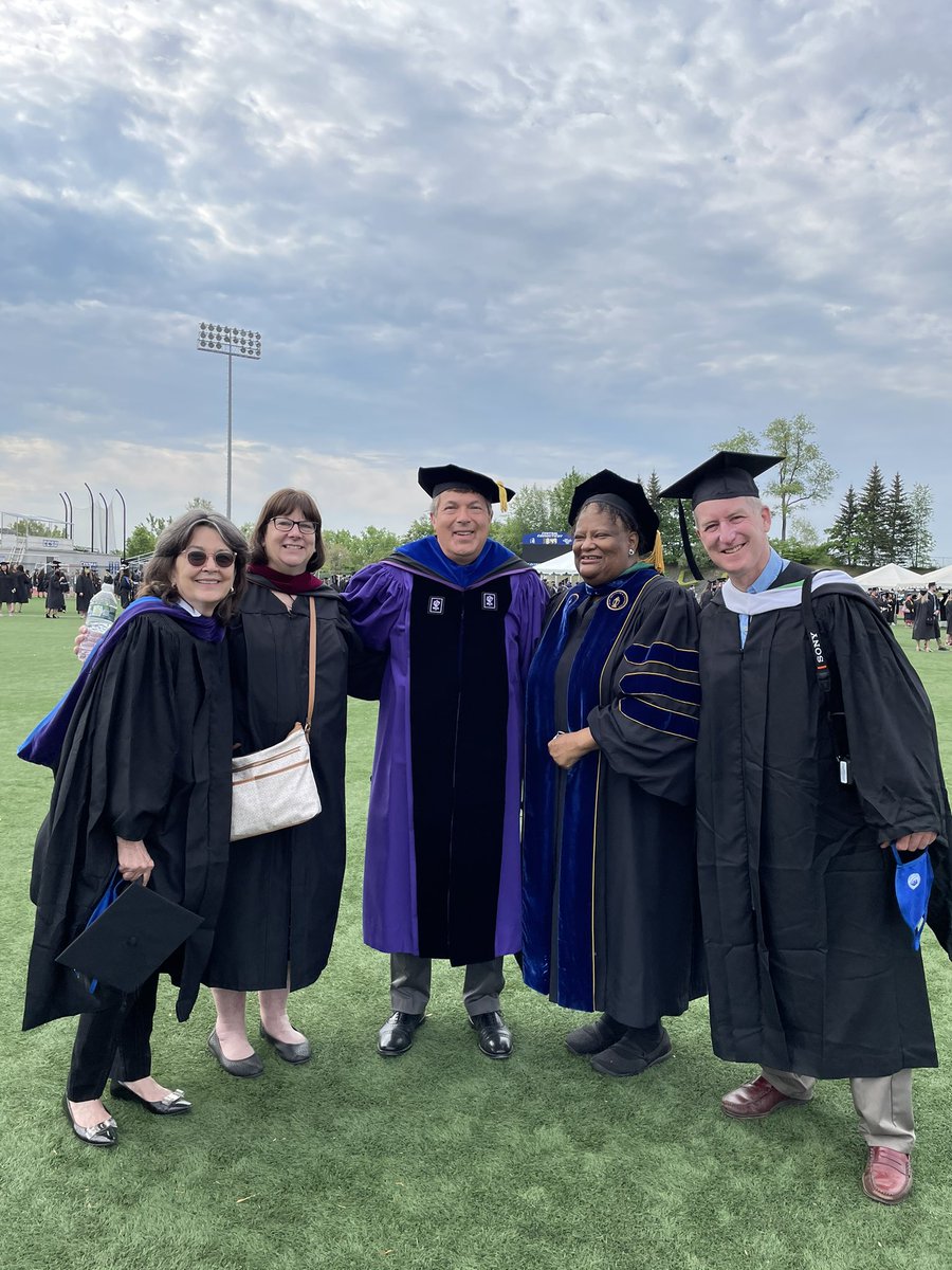 CCSUSportsJourn's tweet photo. Journalism/Comm colleagues at the #CCSU commencement https://t.co/eVuHxM2gtJ