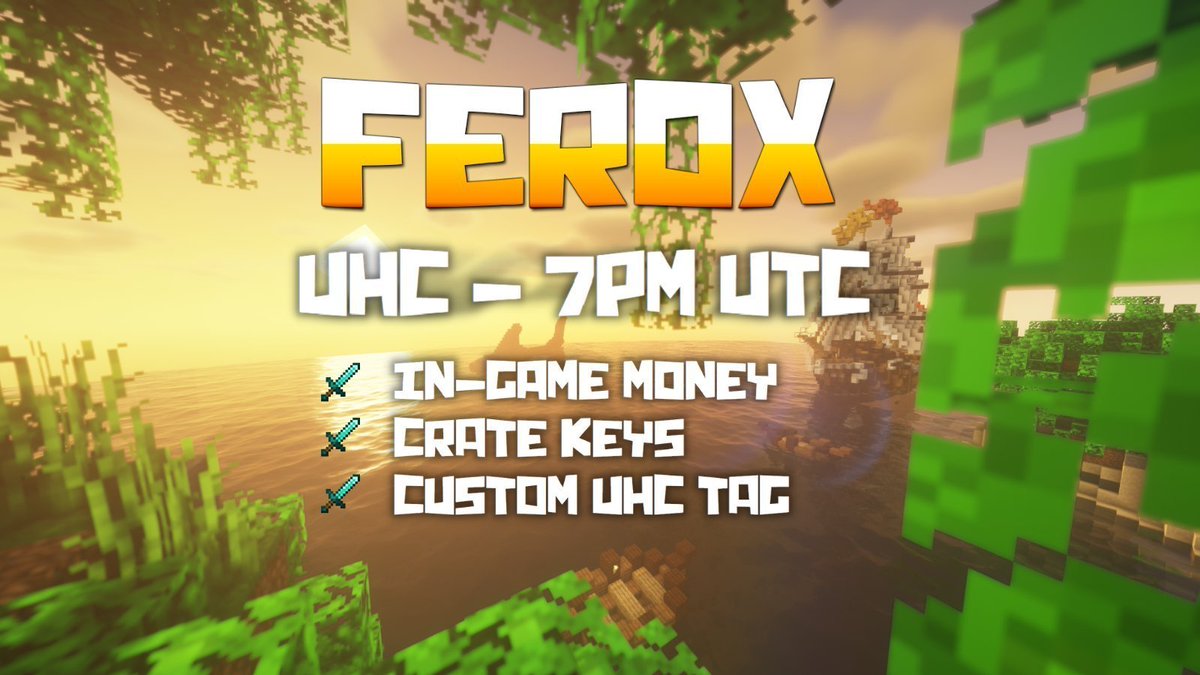 FeroxMCS's tweet photo. You already know what today is 💥 

Get ready @ https://t.co/U0WklGDea2

#MinecraftUHC #UHC #Minecraft #MinecraftServers https://t.co/CxXhycfWaN