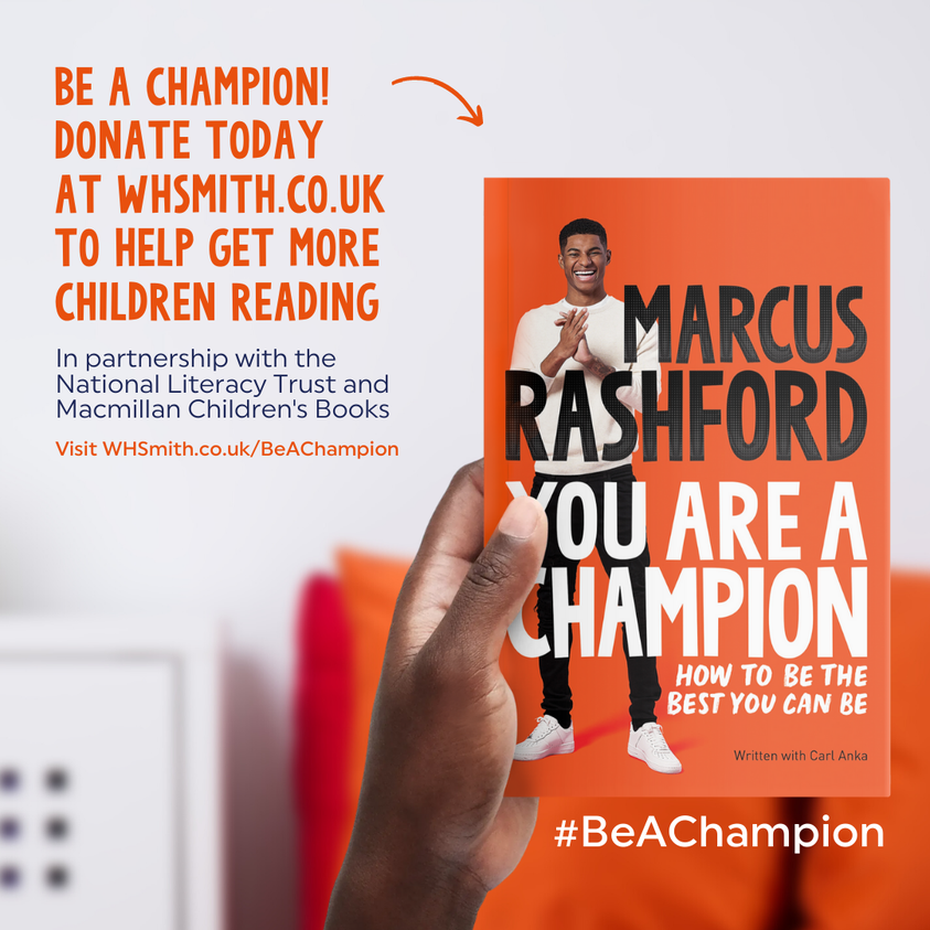 Have you got your copy of ‘You Are A Champion’ by <a href="/MarcusRashford/">MR14</a> yet? For every copy bought, <a href="/WHSmith/">WHSmith</a> will GIFT a copy to help get more children reading! 📚👏