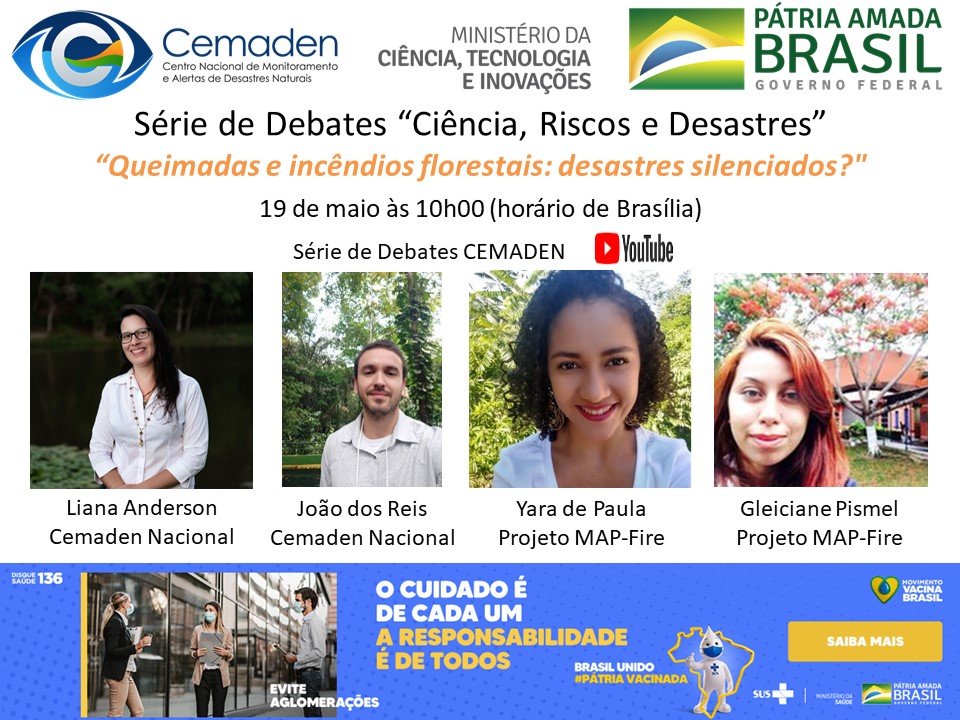 mapfireproject's tweet photo. Cemaden convidou cientistas do #MAPFire para conversar sobre #queimadas e #risco de #desastre associado a #incendios #florestais , mostrar nossa plataforma de #monitoramento e as ações #educativas e de #governanca . Será no dia 19/05 às 10h: https://t.co/hCdtpQ4OzQ
@IAI_news https://t.co/sLEnZbg5Yx