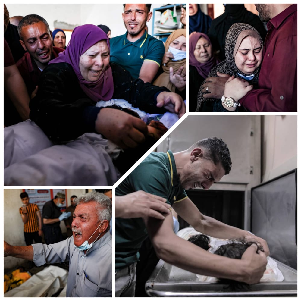 فلسطین کے بزرگ ، نوجوان اور مائیں بہنیں اپنے عزیزوں کے قتل عام پر نوحہ کناں ہیں 
#GazaUnderAttack
#FreePalestine
#WeStandWithGaza
#RaiseVoice4Aqsa
#AqsaCallsForHelp