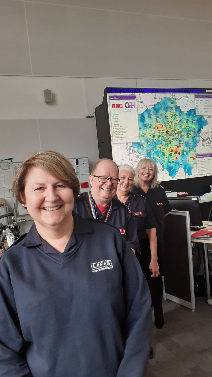 Calling all Fire controls can you beat <a href="/LondonFire/">London Fire Brigade</a> control? These four wonderful people have served a total of 176 years! In order from front to back CRO Adams 49years AOM May 43 years and CRO Burrows and CRO Weller 42 years #OneTeam #controlroomheros pic.x.com/HLfAB8o5xT