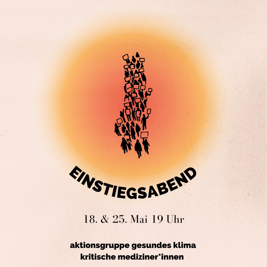 Lust #Klima- und #Gesundheit.sgerechtigkeit zusammen zu denken? Werde aktiv und komm zum Einstiegs-Abend der AG Gesundes Klima ✊

Termine: 18. und 25. Mai um 19 Uhr online. Anmeldung: gesundesklima_kritmed@riseup.net

Mehr Infos: instagram.com/p/CO423DmnSz0/

#ClimateJustice