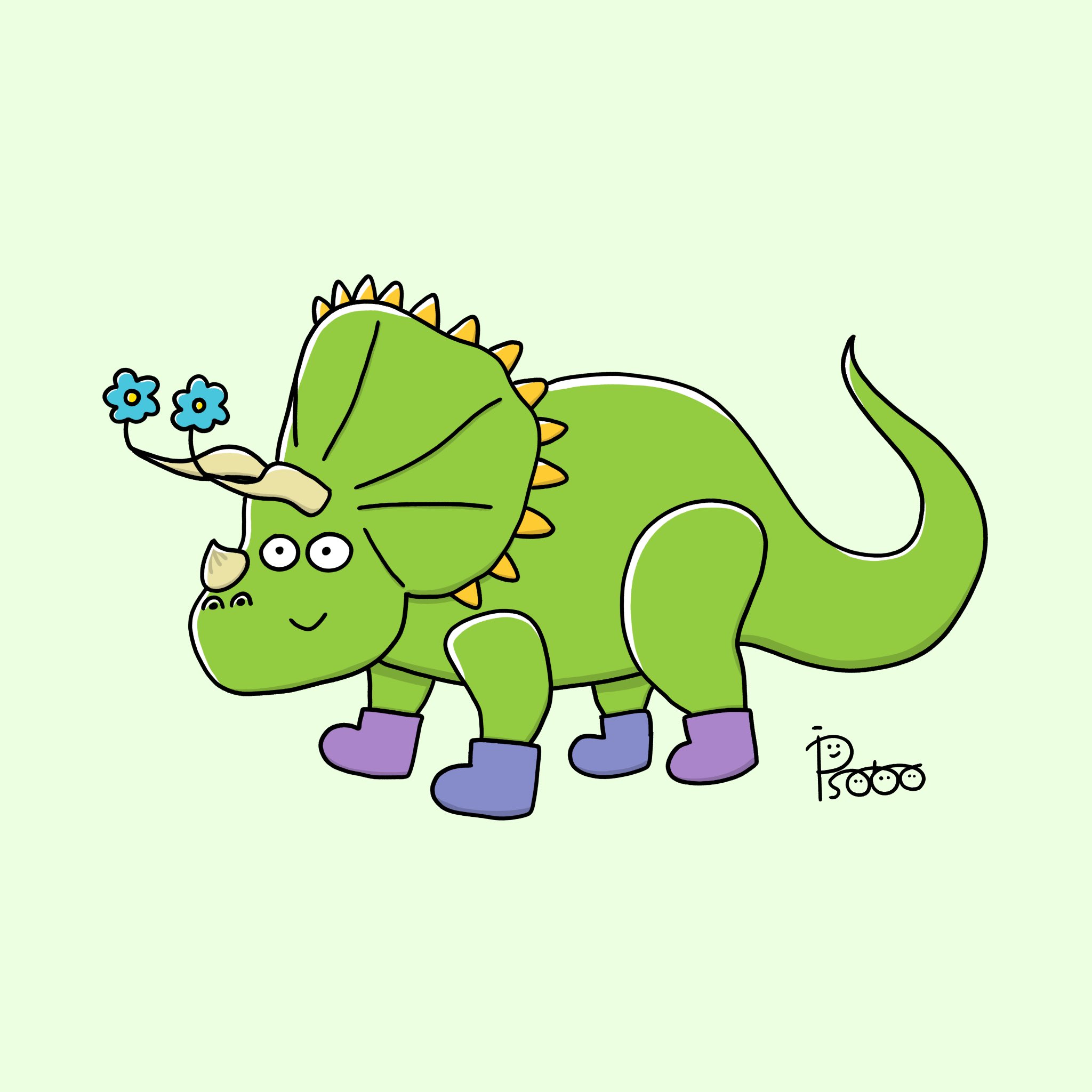 Pisobo デザフェス56両日 トリケラトプスはツノから花が生えてたかもしれないし くつしたを履いていたかもしれない 鼻が 玉ねぎだったかも ゆるいイラスト Illustration イラスト らくがき 恐竜 トリケラトプス T Co Dafpzbdljk Twitter