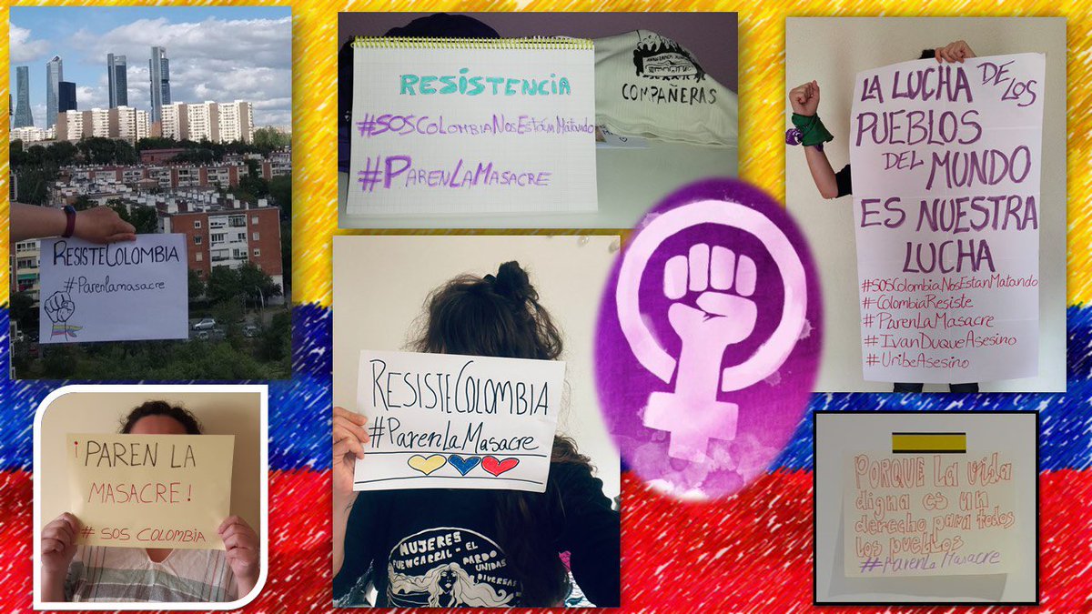 Desde la Asamblea feminista de Fuencarral-El Pardo:

- Apoyamos  las justas reinvindicaciones del pueblo colombiano.
- Rechazamos la represión sin cuartel ejercida contra la población. 

#ParenLaMasacre 

<a href="/DefensoriaCol/">Defensoría del Pueblo</a>
<a href="/FiscaliaCol/">Fiscalía Colombia</a>
<a href="/GobiernoDeCol/">Gobierno de Colombia</a>
<a href="/IvanDuque/">Iván Duque 🇨🇴</a>
<a href="/ONU_Derechos/">ONU Derechos Humanos - América del Sur</a>