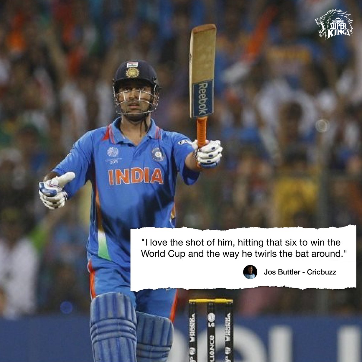 ChennaiIPL's tweet photo. Jos Bhai to Mahi Bhai: That twirl made our hearts swirl.

#WhistlePodu #Yellove 🦁💛 
📸 @ICC https://t.co/6wK5PTL92a