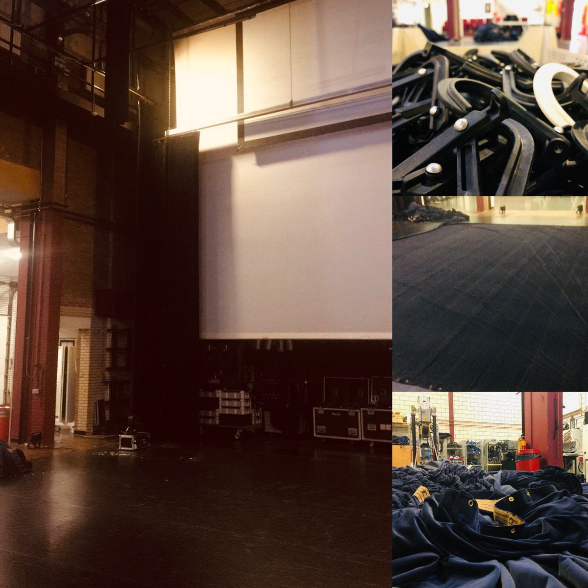 Onze mannen van de techniek zorgen ervoor dat het theater er tiptop uitziet. ✨ Deze week zijn de poten en friezen vervangen (de doeken aan de zij- en bovenkant van het podium). Zodat de voorstellingen optimaal tot hun recht komen. Kom jij het straks bekijken? #mooierdanooit