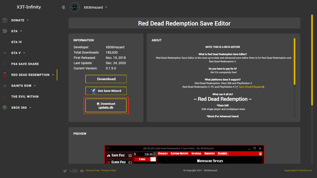 XB36Hazard on Twitter: "Anyone having an issue with Red Dead Redemption Save Editor not loading database. Please download the "update.db" from https://t.co/r6C6Ie5vpl and put the "update.db" in the following folder: %localappdata%\RDRSE