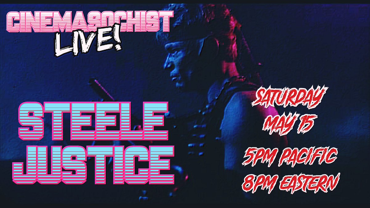 Too many folks only know Martin Kove from Karate Kid... Tomorrow, I aim to change that a bit! CineMasochist LIVE presents STEELE JUSTICE! 5pmPT 8pmET on twitch.tv/therealcinemas… #MutantFam #80sAction #liveshows #twitchstreamer