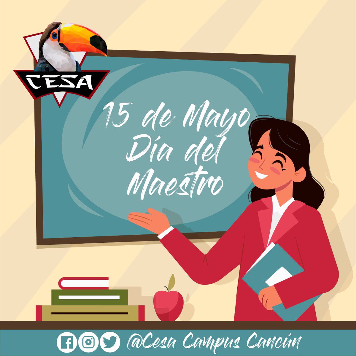 El Comité Ejecutivo de la Sociedad de Alumnos. Felícita con mucho cariño a los maestros y maestras de nuestra casa de estudios <a href="/TecNM_Cancun/">@TecNM_Cancun</a> . Gracias por su amor, por su tiempo, por su pasión, pero sobre todo por su paciencia.

¡Feliz Día del Maestro! 

#DíaDelMaestro
