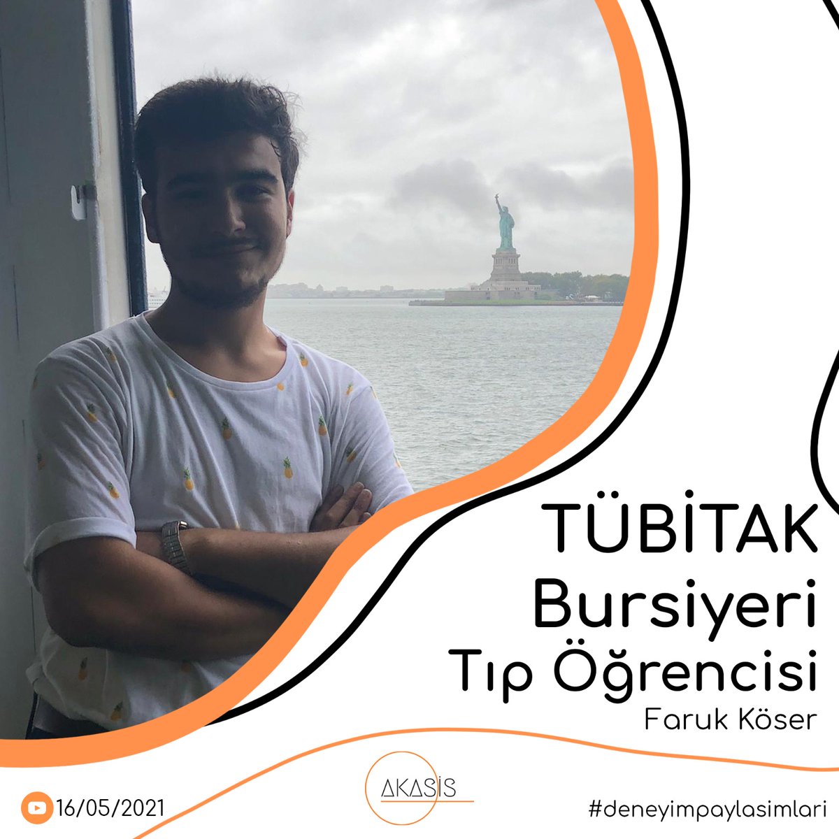 Akasistv's tweet photo. Bu haftanın konuğu @farukkoser.
Kendisi ile ilgili detaylı bilgiye ulaşmak için aşağıdaki biyografiye göz atabilirsiniz. Faruk ile olan videomuz 16 Mayıs Pazar günü 16.00'da yayında olacak! #cumartesi #tıpfakültesi #tübitak #zkuşağı https://t.co/KC9IfKAmQO