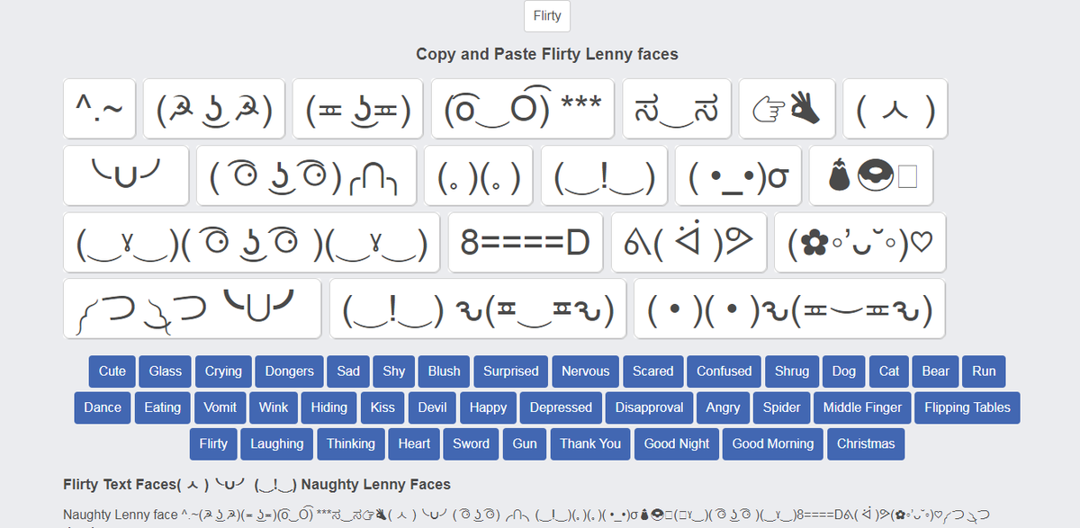 Kawaii Faces To Copy And Paste