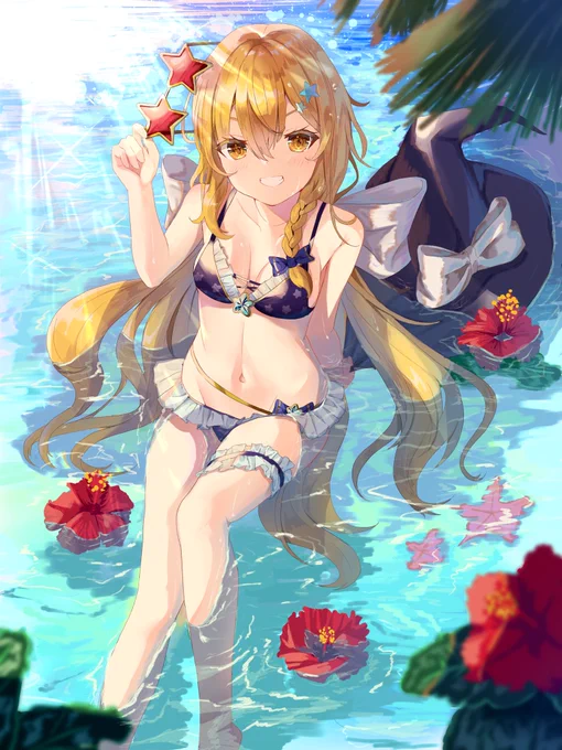 #東方Project 
#霧雨魔理沙 
#初夏の創作クラスタフォロー祭り 
水着魔理沙 
