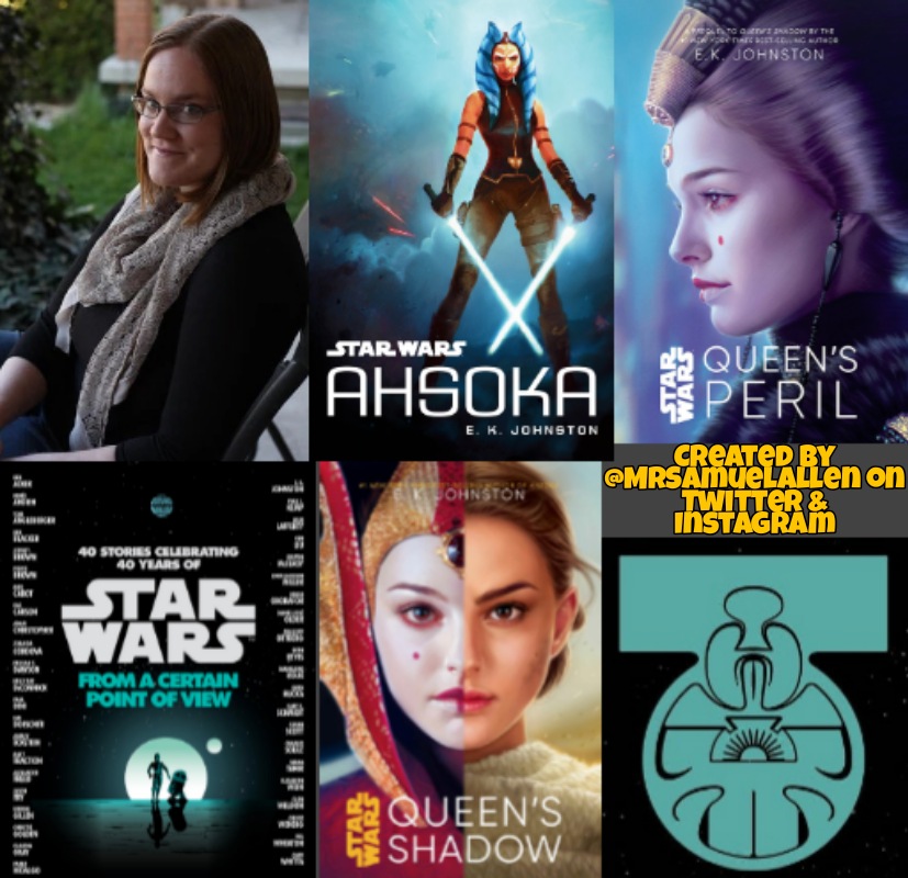 MrSamuelAllen's tweet photo. Happy 37th Birthday to @ek_johnston, she's the author of novels #Ahsoka, #QueensShadow &amp; #QueensPeril. She also co-wrote the story #ByWhateverSun with @HerUniverse which appeared #FromACertainPointOfView. May she have a good one. https://t.co/A6cS3qMJyz
