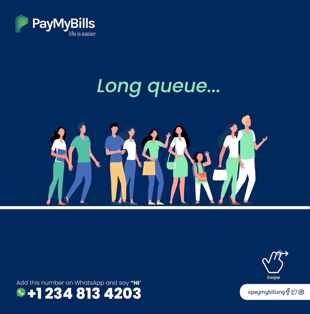 paymybillsng's tweet photo. Trying to avoid unnecessary long queue, black out &amp; accumulated bills? Go cashless! 

PayMyBills has made all essential bills payment on WhatsApp quick, convenient &amp; reliable. 

Click link to get started 👇🏻
https://t.co/WEDHW1TJ6g

Life's easier with PayMyBills! https://t.co/ZSNshna85N