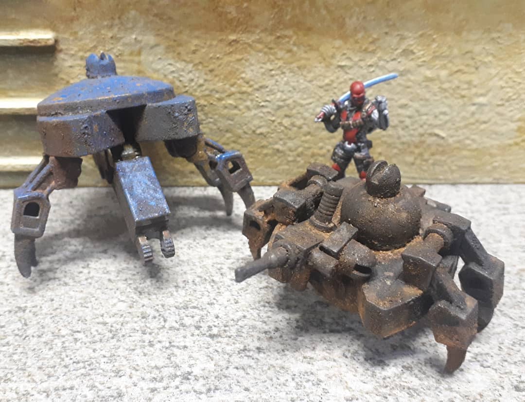 More diggy diggy mining mechs, "Drillnose" and "The Extractor".

#wargaming #Desert #mining #mechs #infinityterrain #InfinityTheGame #cyberpunk