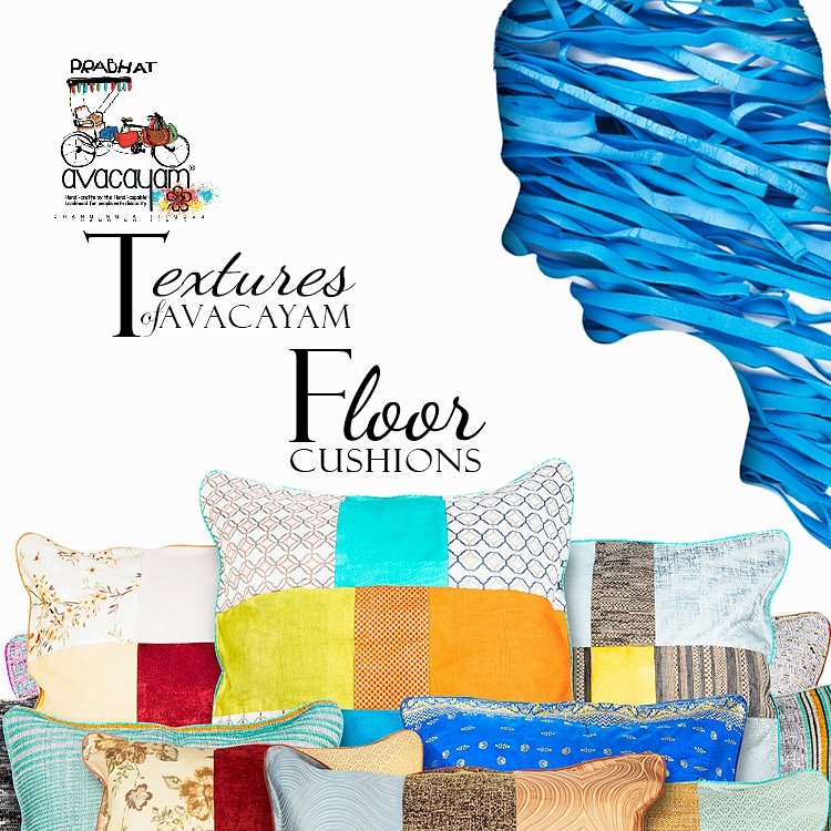 Avacayam's tweet photo. Floor Cushions!
See our exciting new range of Floor Cushions. Made from waste fabric, made by artists with disabilities.
Textures of Avacayam catalog 2021

#disabilityart #floorcushions #texturesoflife https://t.co/2WUdJyXrDp