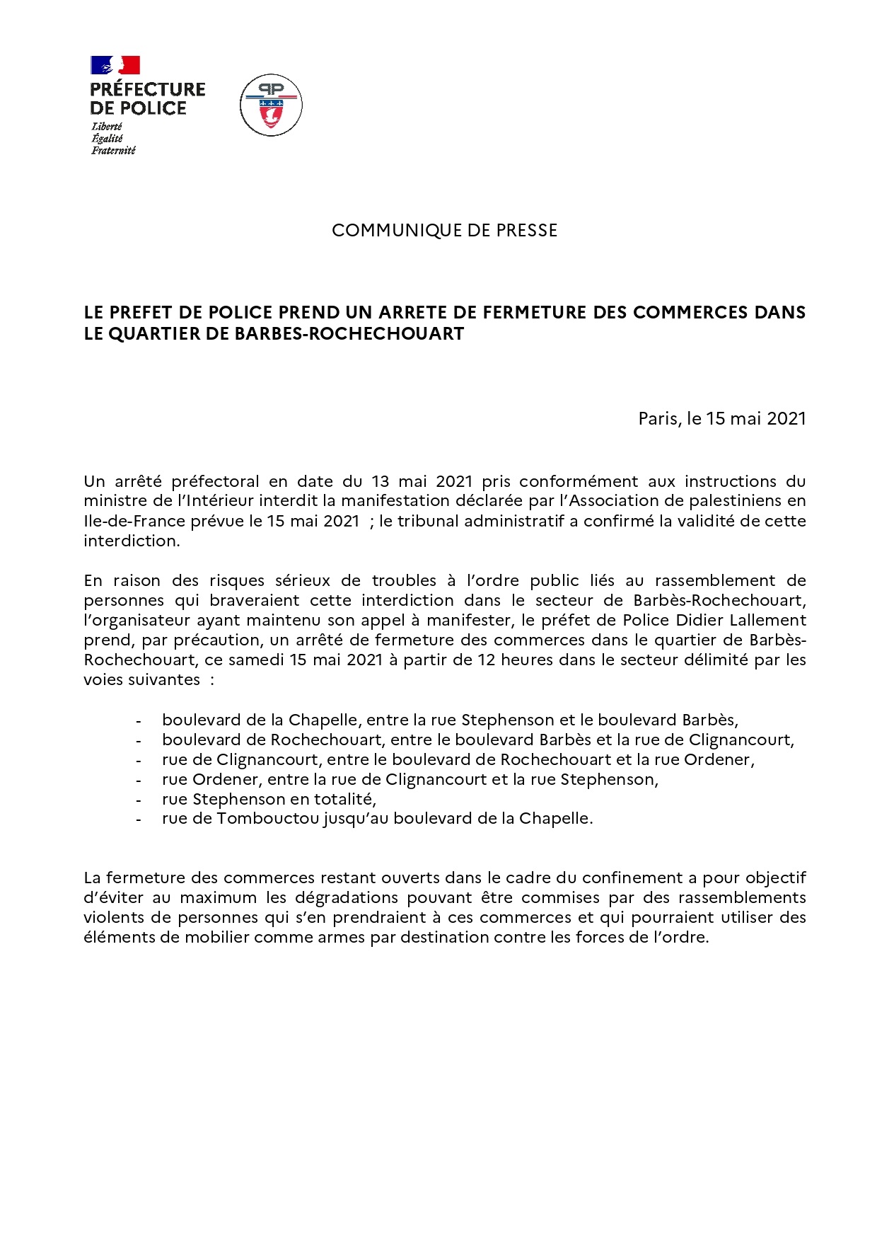 prefecture de police on twitter manifestation interdite a paris ce samedi en raison des risques serieux de troubles a l ordre public lies au rassemblement de personnes qui braveraient cette interdiction un