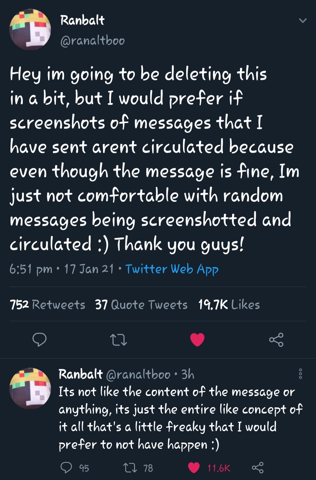 ranboo update!🎗 on X: Ranboo was also in his sub boosty chat on Discord!!   / X