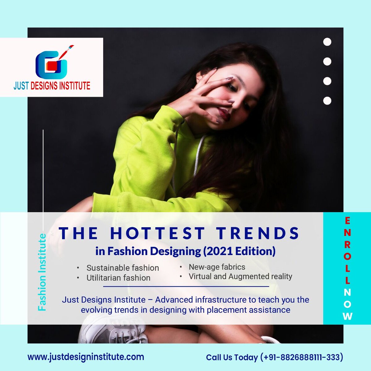 just_designs's tweet photo. At Just Designs Institute, we not only have modern infrastructure but also highly-experienced faculty to guide and train our students in the latest international designing trends
Call: +918826888333

Visit: https://t.co/aDOfVy28Ru

#justdesign #justdesigninstitute   #admission https://t.co/jcit2P9Pod