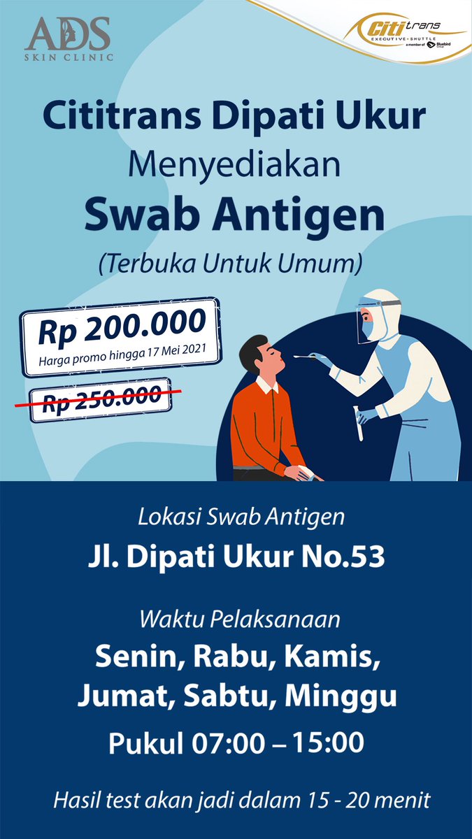 Cititrans Indonesia on Twitter "Hi kak, Rapid test antigen tersedia di pool Dipati Ukur, setiap