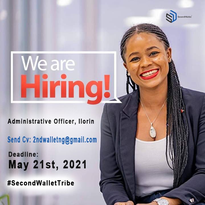 secondwalletng's tweet image. Are you a problem solver?
Are you customer centric?
Are you efficient?

Then join the SecondWallet team &amp;amp; further your career 😊

Positions: Administrative Officer, Ilorin

Send CV: 2ndwalletng@gmail.com

Deadline: May 21st

#Hiring
#HumansOfSecondWallet
#SecondWalletTribe