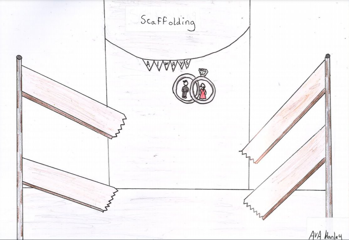 "Never fear. We may let the scaffolds fall
Confident that we have built our wall."
Ava from <a href="/ArdaghNatSch/">ArdaghNS</a> illustrated Heaney's poem 'Scaffolding', a favourite reading for Irish weddings! ❤We love the 'Always' bunting in the background. #NationalDrawingDay