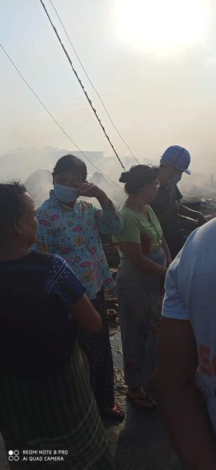 SpringBago's tweet photo. Covid 19 Period and then Coup period  in Myanmar...
People struggled so much to overcome these period... 
I cant describe this feeling and also heartache.
Scenes After #ShweBoMarketFire. 
#WhatsHappeningInMyanmar
#May15Coup https://t.co/sDFdQOC0o6