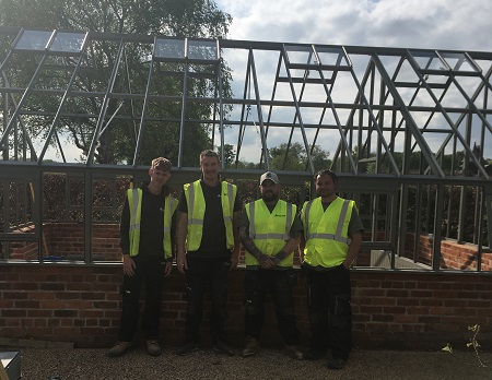 RHSBridgewater's tweet photo. The greenhouse in the Peel Learning Garden is nearly ready 😊 Thanks to John and team from @WhiteCottageLB  for building this great space where schools can learn all about the wonderful world of plants. https://t.co/rfPW8oEIMA https://t.co/70FgDIyZd0