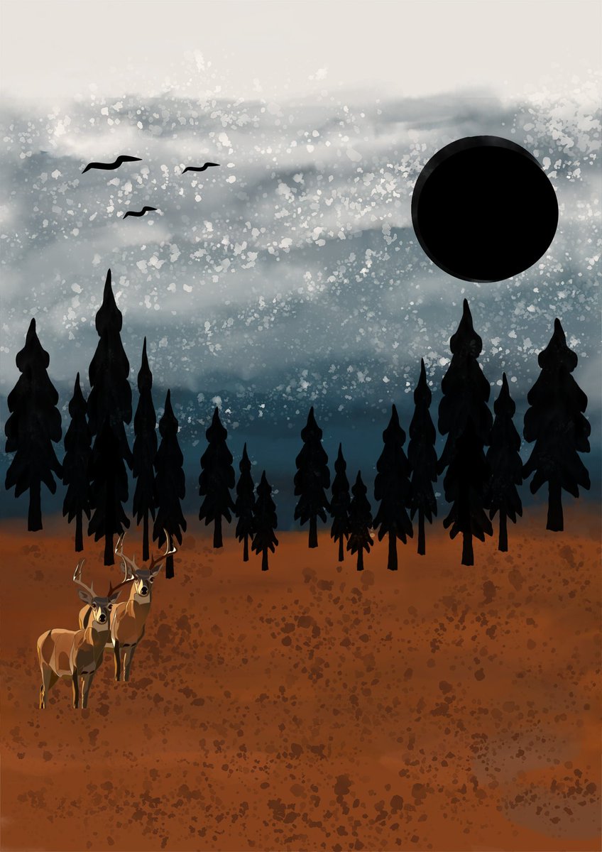 silence of night.
.
.
.
.
.
.
#art #nft #orangeb #goodmorning #happyweekend #orangebart #deer #tree #artoftheday #digitalart #drawing