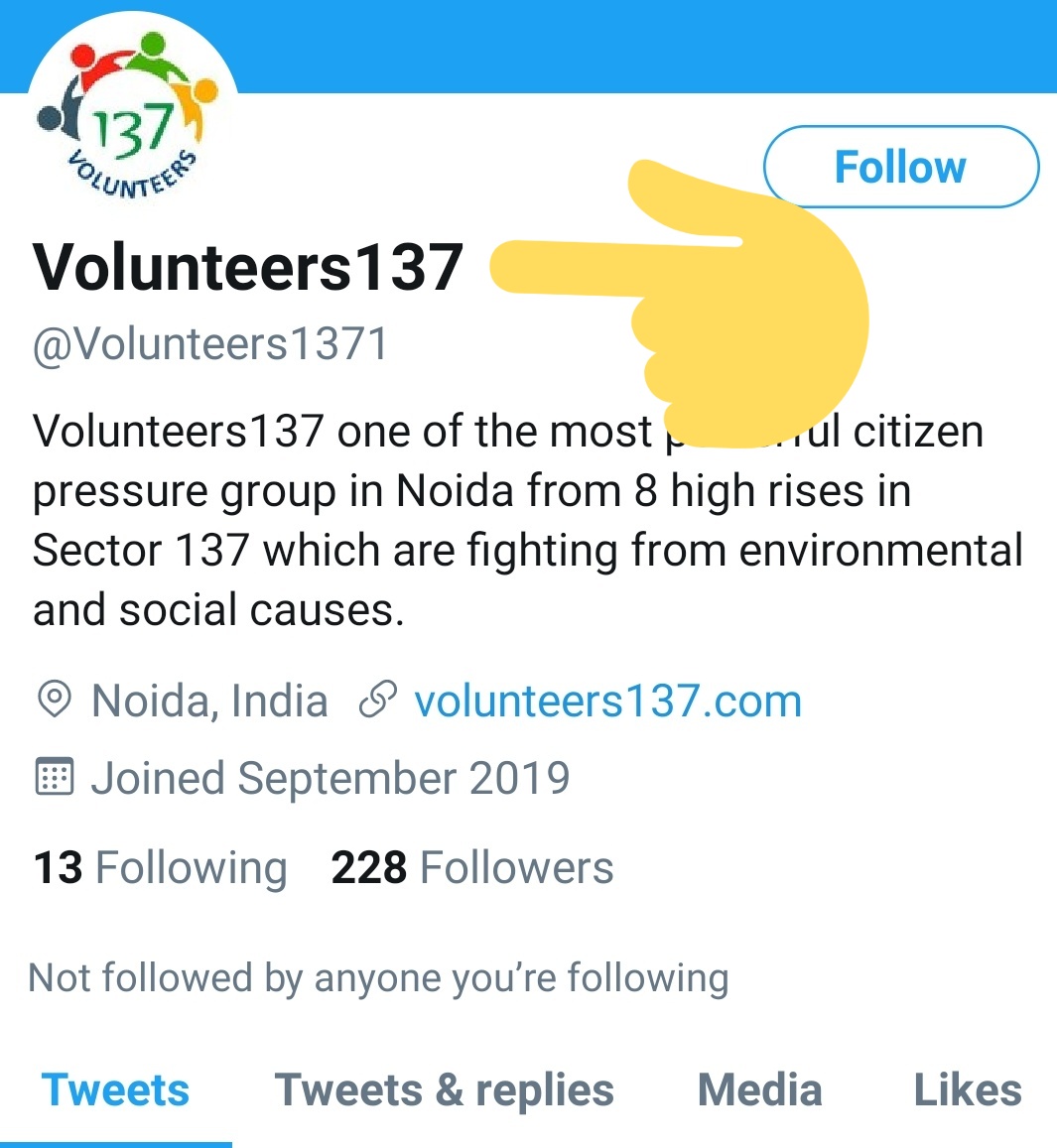 arpbks's tweet photo. @bcos_bikash @TwitterSupport @PMOIndia @CMOfficeUP @myogiadityanath @PTI_News @TimesNow @timesofindia @htTweets @NavbharatTimes @JagranNews @ndtv @ZeeNews @otvnews @CNNnews18 @BBCWorld @CNN We kindly request @TwitterIndia @TwitterSupport @Twitter to activate this @Volunteers1371 account as this team is doing excellent work for society welfare in each front all the time in #Noida

Blocking can demoralizing the members associated with twitter.

Pls intervene &amp; help. https://t.co/QMswPwki0A