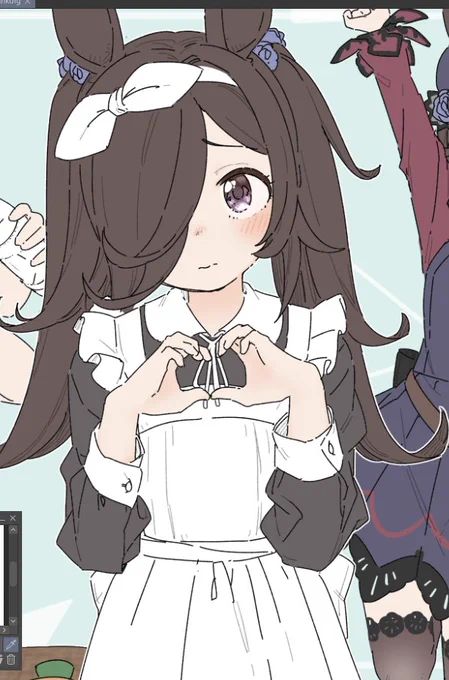 今日はライスちゃん描いてる 