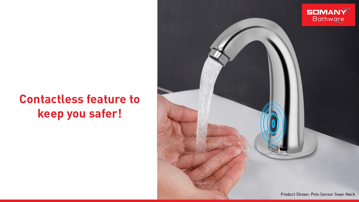 SomanyCeramic's tweet photo. Zero out the probability of coming in contact with harmful bacteria by choosing Somany Sensor faucets.
#HandsFreeHygiene
#SomanyBathware #SmartBathware #LuxuryBathroom #BathwareDesign #BathwareProducts #BathwareCollection https://t.co/oPODSJFbcM