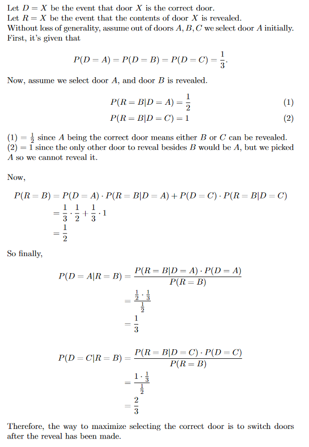 Dinoswarleafs's tweet photo. @VickerySec But why do a simulation for such a problem? You can calculate the true probabilities with Bayes' theorem, or through other less formal methods: https://t.co/UpX3akOyuz