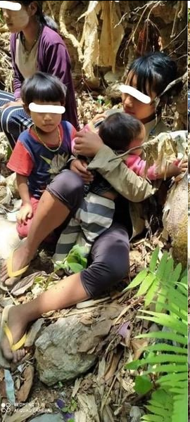 sfys_nn's tweet photo. The clashes with Military terrorist council in ethnic areas are getting intensified day by day. Here are some of the women and children who are fleeing to safe routes due to the heavy weapons, airstikes &amp; artillery attacks of Junta in #Mindat, Chin State.

#SaveMindat https://t.co/JAxA2Rnt9p
