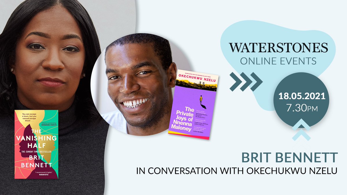 WaterstonesCrk's tweet photo. Don’t miss this live zoom event on Tuesday 18th May, 7:30pm with @britrbennett in conversation with @NzeluWrites , part of Waterstones fabulous online events programme https://t.co/5FRK7Aywcf #writers #livebookevents #books #lovebooks #talkbooks https://t.co/6KsneDW6pS