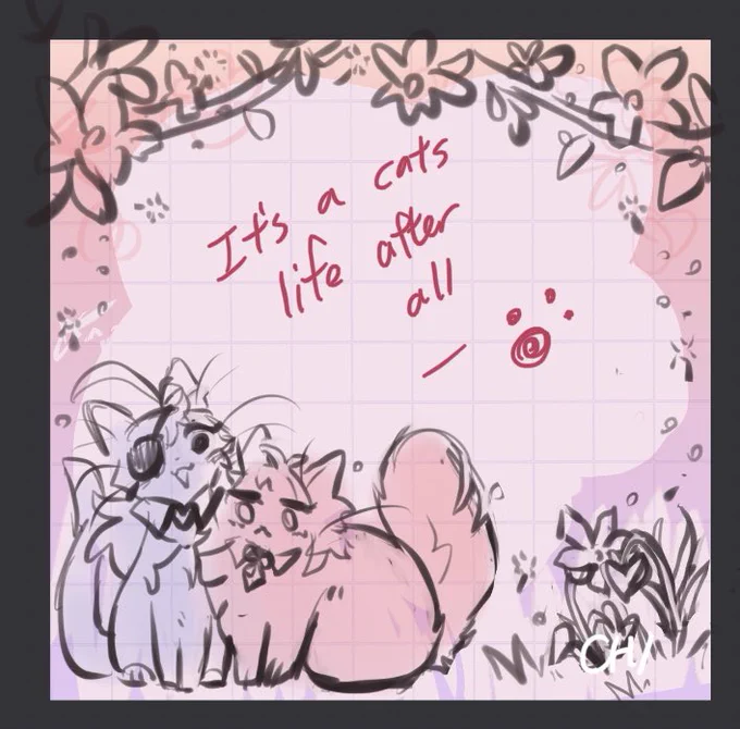 Rough concept for cat kaeluc sticky notes(Also making one thats not cats lol) 
