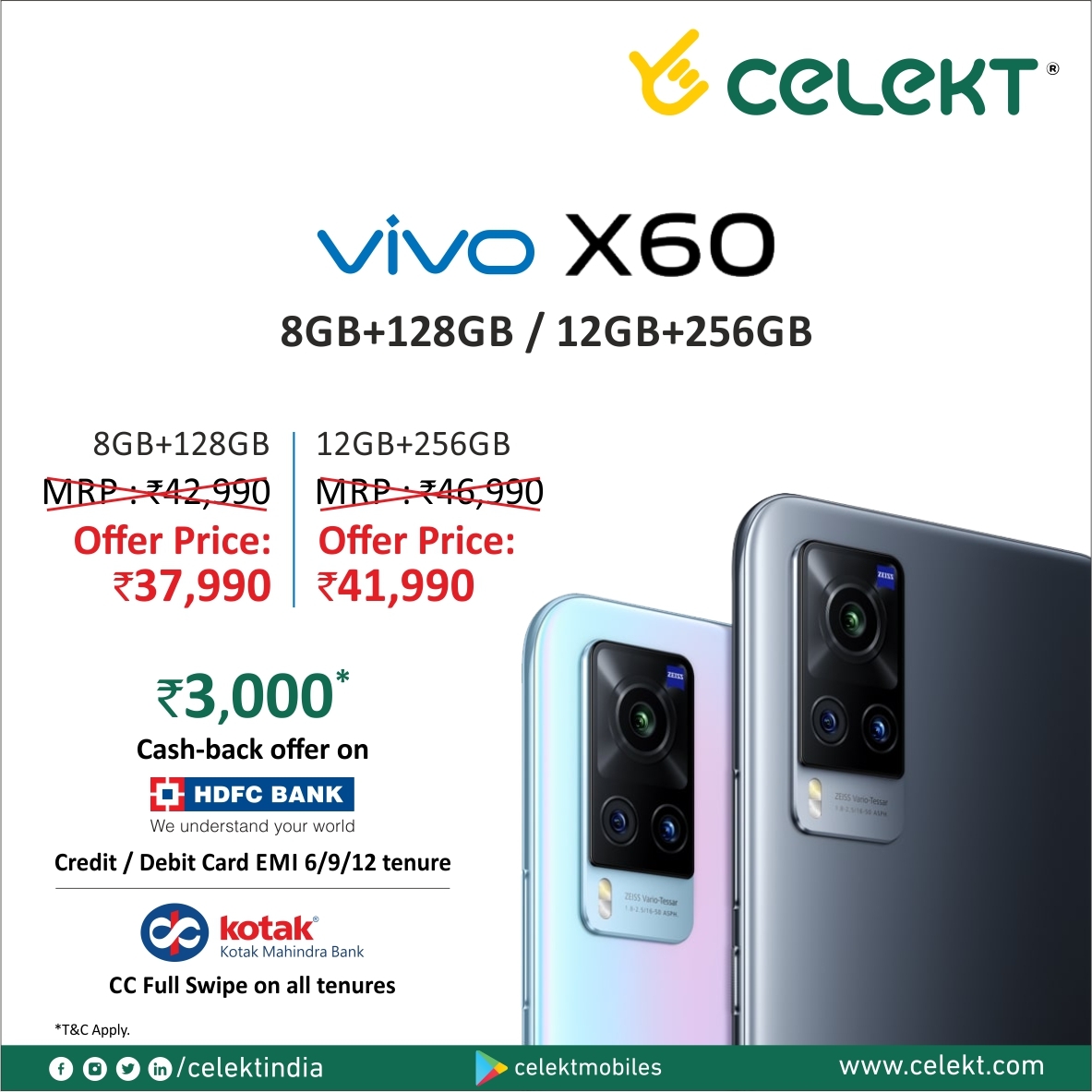 select_mobiles's tweet photo. Save extra during the lockdown!
Shop from our special offer on the Vivo X60 trio series.
Order Online 🌐 https://t.co/au9bjfeWza
#celekt #celektindia #celektmobiles #oderonline #2hoursdelivery #Vivo #VivoX60 #VivoX60pro #VivoX60proplus #Vivomobiles #VivoX60series https://t.co/ixFJ6YdgR3