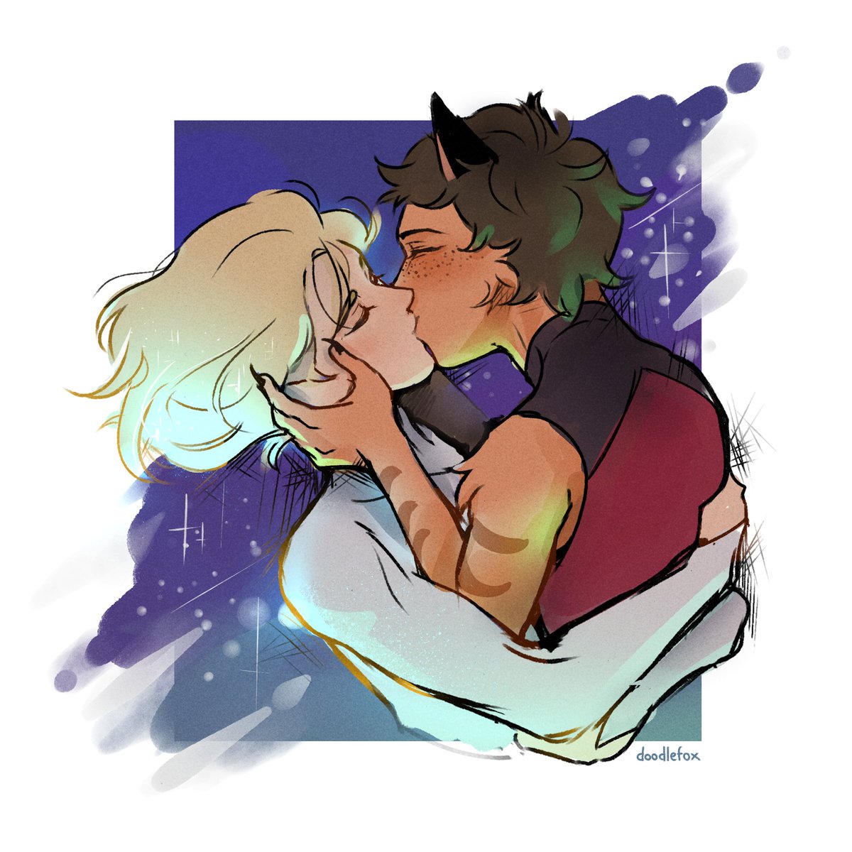 「their kiss literally saved the universe 」|faye @ busy w collegeのイラスト