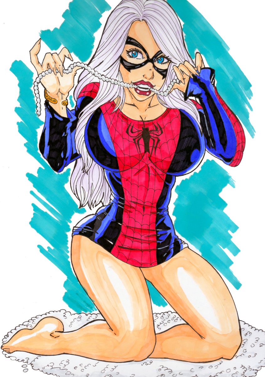 Responding to the call to redraw to your style of the great <a href="/JScottCampbell/">J. Scott Campbell♠️🎨</a>, this is my version of the Black Cat cover, I had a lot of fun with this challenge.  Wonderlizer!
<a href="/JScottCampbell/">J. Scott Campbell♠️🎨</a>
#RedrawASM607 #jscottcampbell #BlackCat #SpiderMan #Marvel #drawinyourstyle #challenge